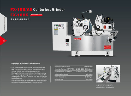 Система CNC Siemens 828D Бесцентровый шлифовальный станок с японской системой циркуляции Фудзи и мощностью двигателя шлифовального колеса 2-15KW